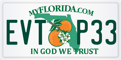 FL license plate EVTP33