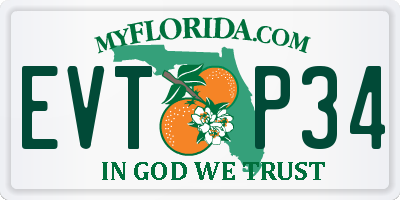 FL license plate EVTP34