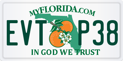 FL license plate EVTP38