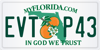 FL license plate EVTP43