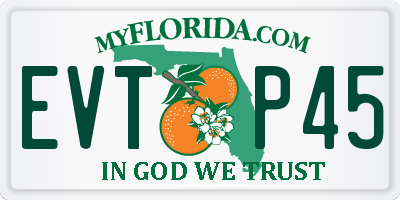 FL license plate EVTP45