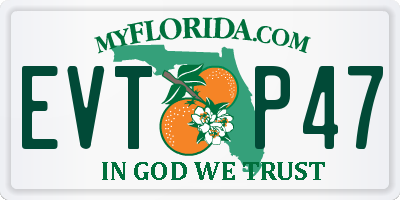 FL license plate EVTP47