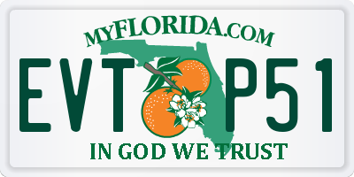 FL license plate EVTP51