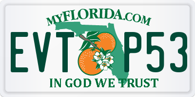 FL license plate EVTP53