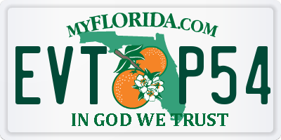 FL license plate EVTP54