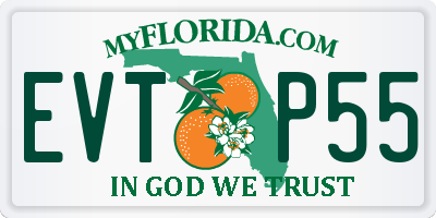 FL license plate EVTP55