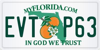FL license plate EVTP63