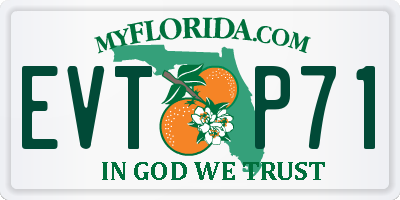 FL license plate EVTP71