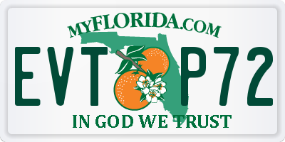 FL license plate EVTP72
