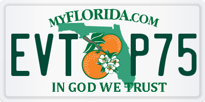 FL license plate EVTP75