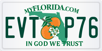FL license plate EVTP76