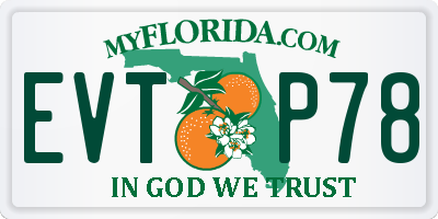FL license plate EVTP78
