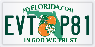 FL license plate EVTP81