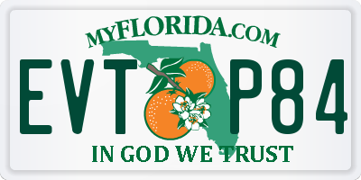 FL license plate EVTP84