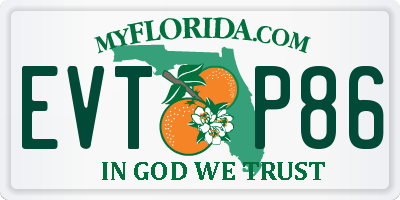FL license plate EVTP86