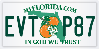 FL license plate EVTP87