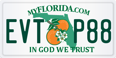 FL license plate EVTP88