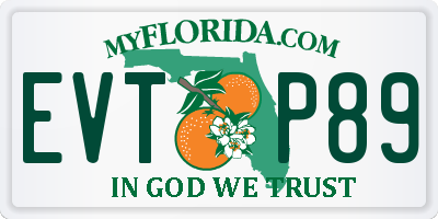 FL license plate EVTP89