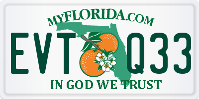 FL license plate EVTQ33