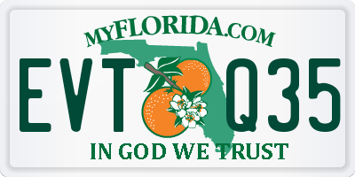 FL license plate EVTQ35