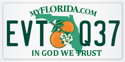 FL license plate EVTQ37