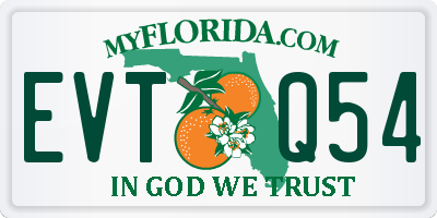 FL license plate EVTQ54