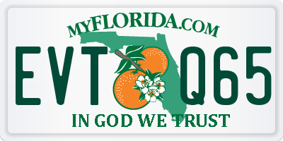 FL license plate EVTQ65