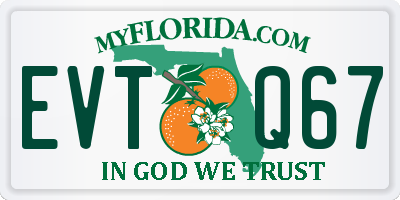 FL license plate EVTQ67