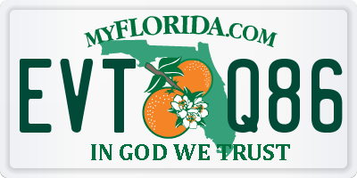 FL license plate EVTQ86