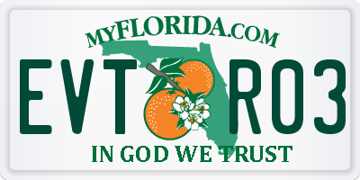 FL license plate EVTR03