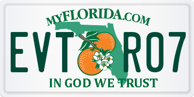 FL license plate EVTR07