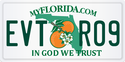 FL license plate EVTR09