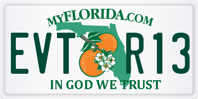 FL license plate EVTR13