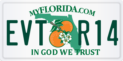 FL license plate EVTR14