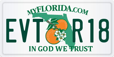 FL license plate EVTR18
