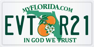 FL license plate EVTR21