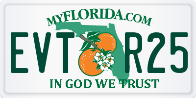 FL license plate EVTR25