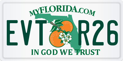 FL license plate EVTR26