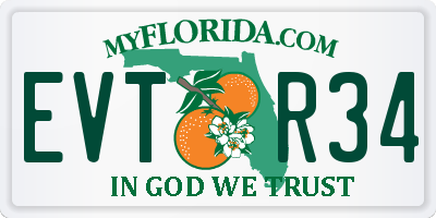 FL license plate EVTR34