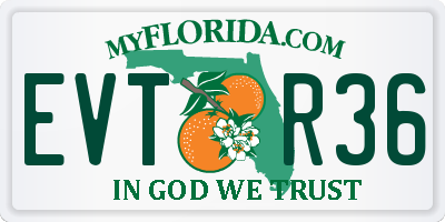 FL license plate EVTR36