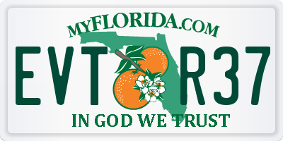 FL license plate EVTR37