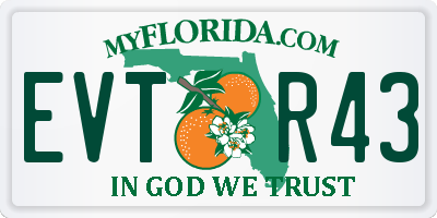 FL license plate EVTR43
