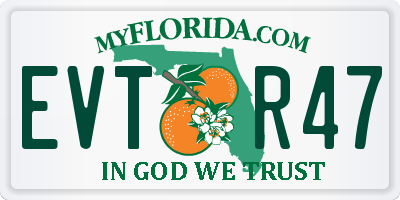 FL license plate EVTR47