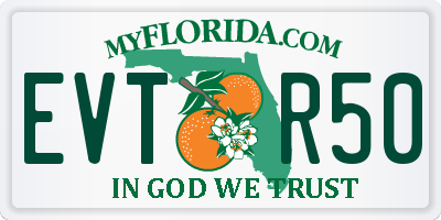 FL license plate EVTR50