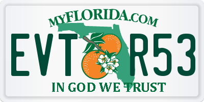 FL license plate EVTR53