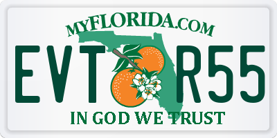FL license plate EVTR55
