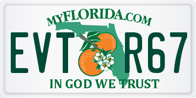 FL license plate EVTR67