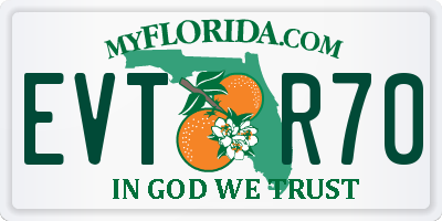 FL license plate EVTR70