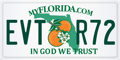 FL license plate EVTR72