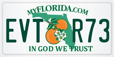 FL license plate EVTR73